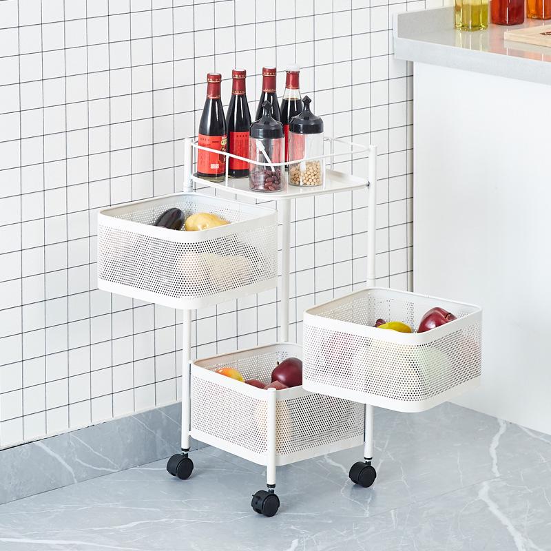 Современная многоуровневая вращающаяся кухонная полка-органайзер для фруктов и овощей