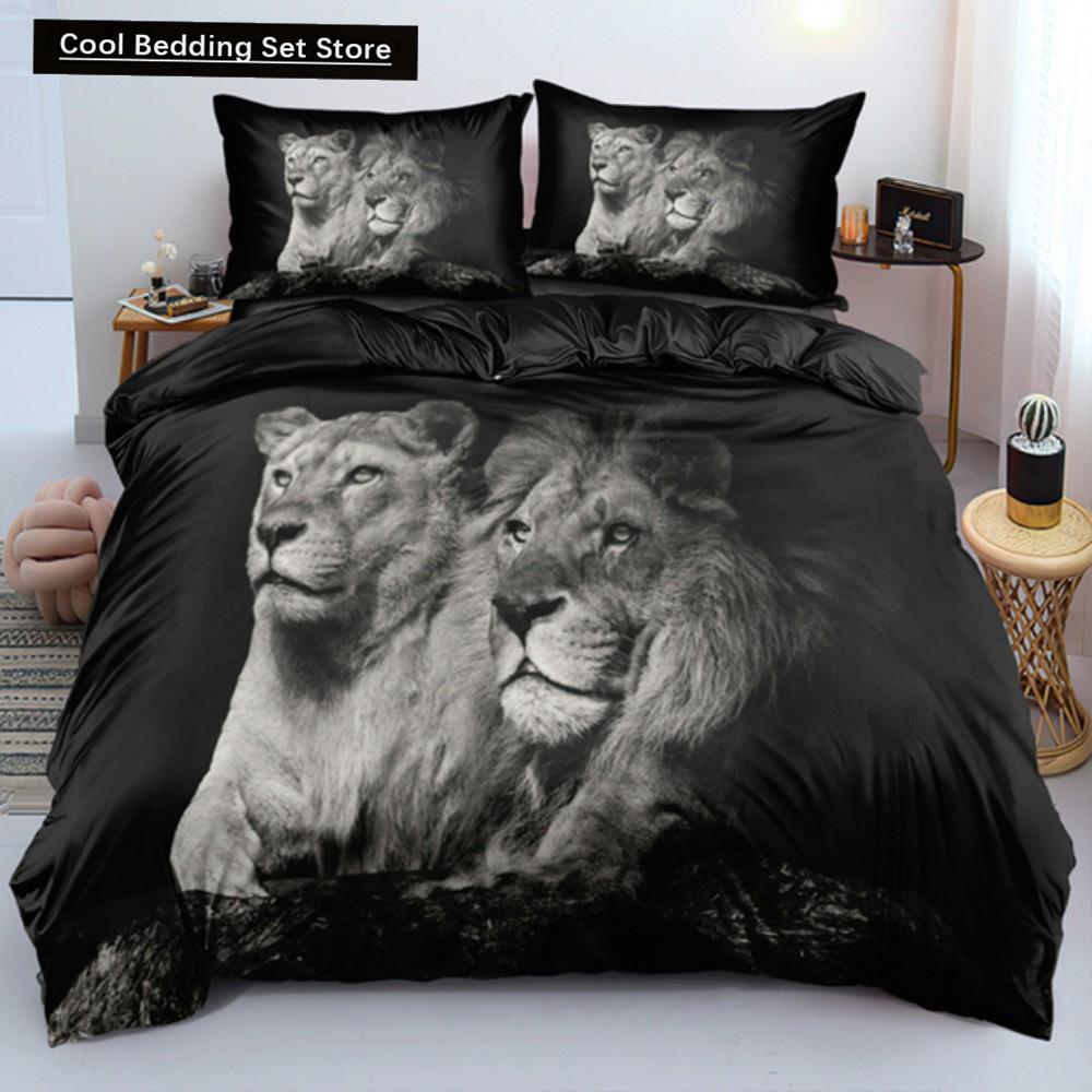 

Комплекты постельного белья Strong Lions Tiger Flame Wolf, пододеяльник, односпальный, размер Queen King, полный размер, детский, женский, с розами, декор для комнаты, 2/3 шт. постельного белья EU single(135x200cm)