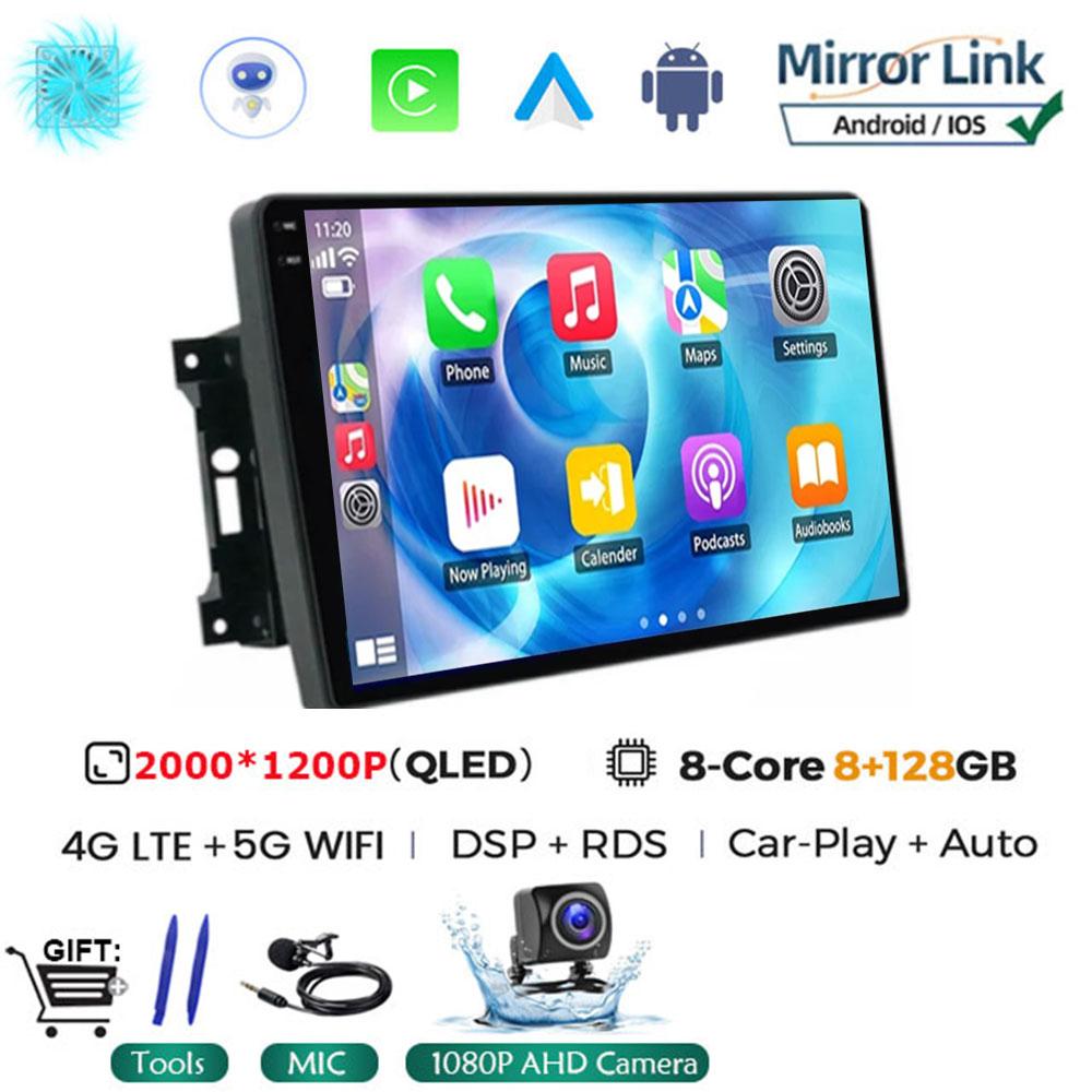 For Jeep Compass/Commander/Grand Cherokee/Wrangler/Liberty AutoRadio Android 14 Car Radio QLED GPS Navigation Multimedia Player