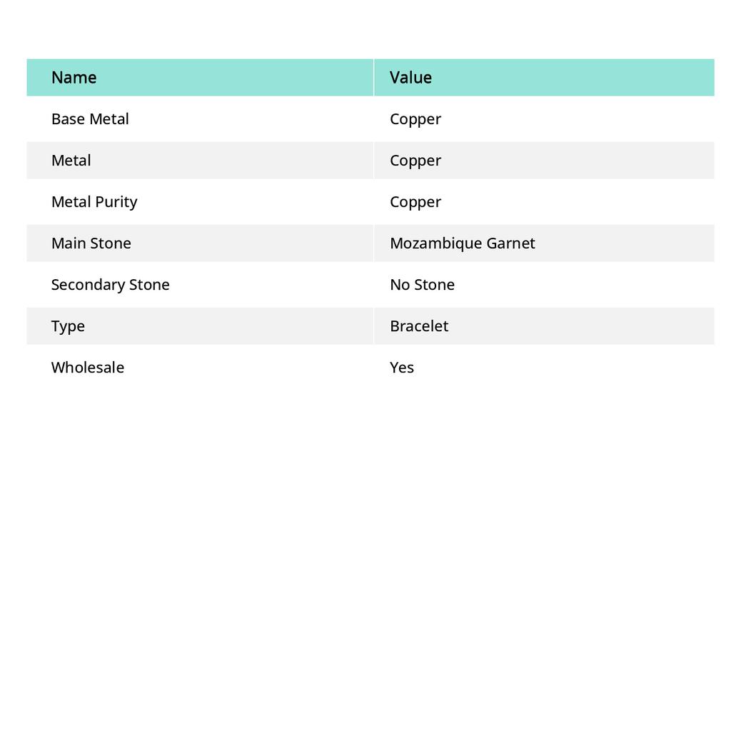 Natural Mozambique Garnet Gemstone Handmade Copper Wire Wrap Bracelet 7-8" C8C44