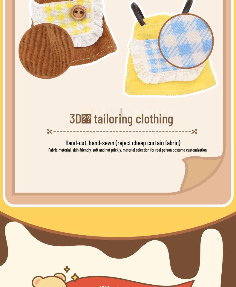 Trendy OB11 Sweetheart Bear Doll: Multi-Jointed, Poseable, and Dressable Figure