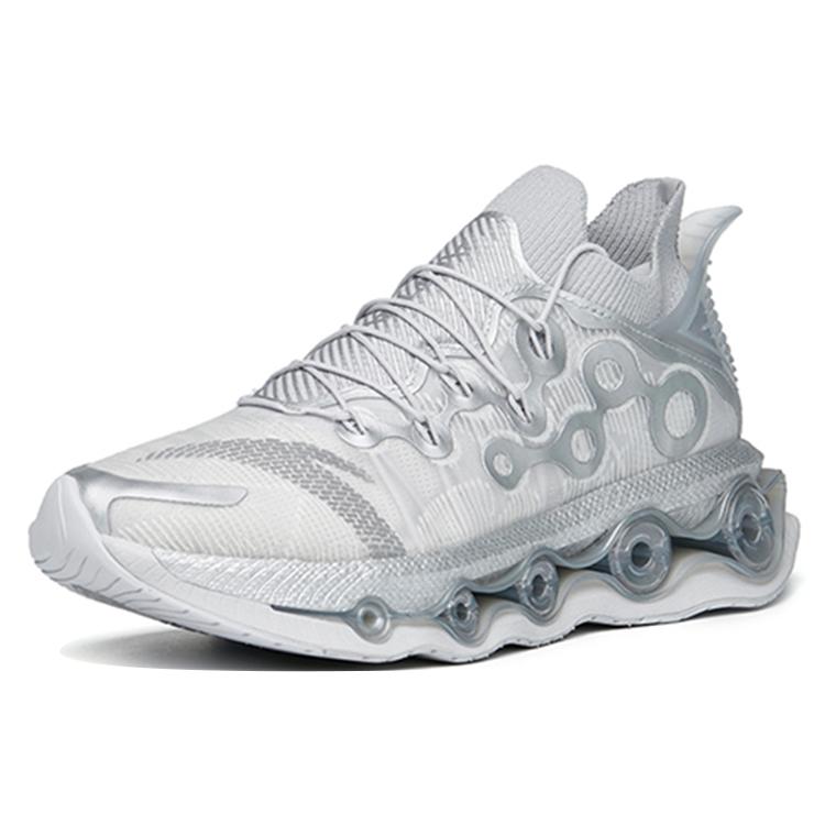 New Anta Running Collection Cushioned Anti Slip And Wear Resistant Lightweight Low Top Running Shoes Men's Silver 112215559-5