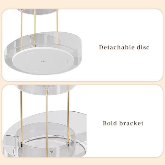 Makeup Perfume Cosmetic Organizer Skincare Rotating Vanity Separated Compartments 2 Tier Spinning Display