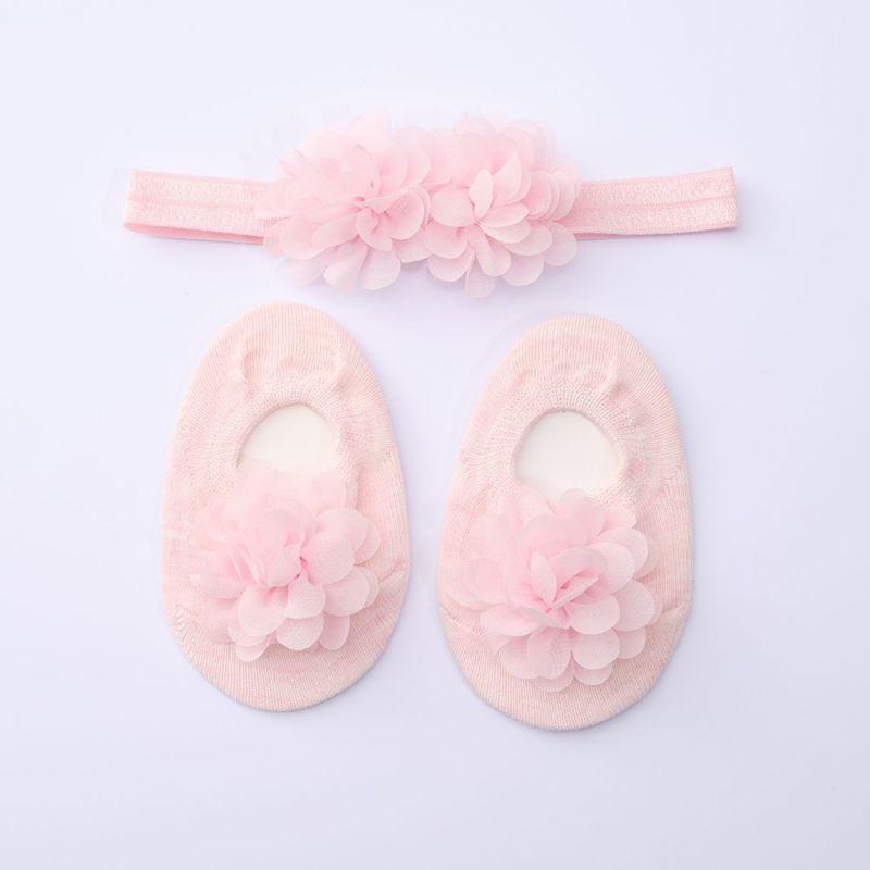

Носки + комплект с повязкой на голову, детские носки принцессы с цветами, милые носки для малышей 0–12 месяцев, 0–24 месяца S