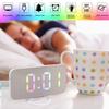 LED Mirror Digital Alarm Clock Large   Brightness Colorful RGB Display Beside Digital Clock with Dual USB Ports