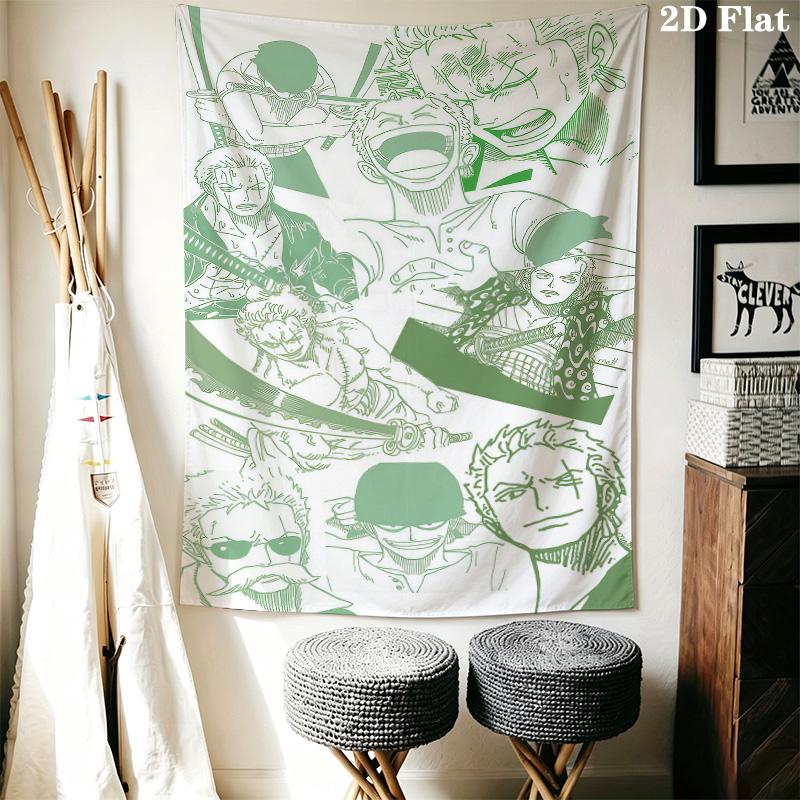 Roronoa Zoro Wall Tapestry Aesthetic Wall Hanging Printed Fabric Blanket Decorative Tapestries For Bedroom Living Room Home Decor
