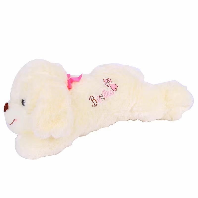 

Вышитые буквы белая собака плюшевая игрушка подушка для метания украшение багажника автомобиля кукла улыбающаяся морда собаки 40cm with embroidery