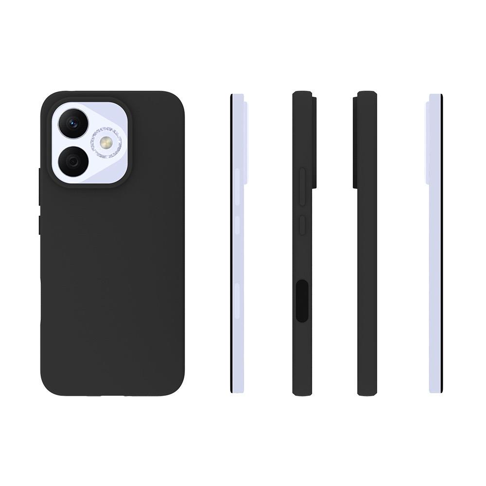 For Honor 400 Lite Case Soft Matte Back TPU Black Phone Cover,Large Cutout