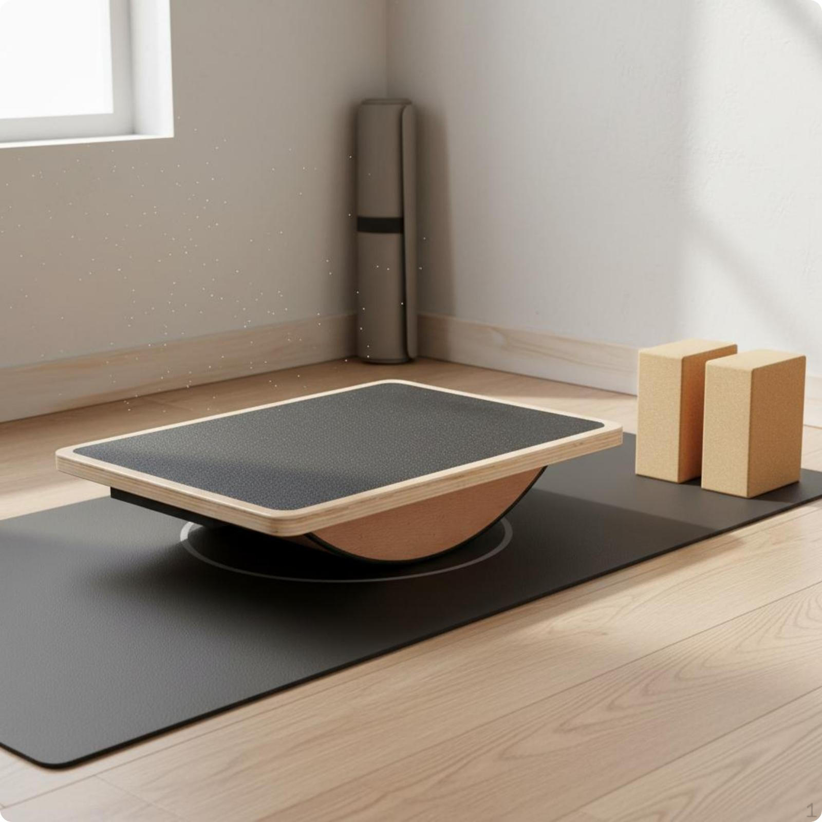 Rectangular Balance Board Coordination Training Wooden Solid Wood Fitness Equipment