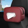 Zipper Car Napkin Holder PU Leather Car Seat Back Organizer  Interior Accessories