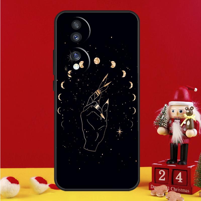 Étui à dessin Divination Lune Étoiles Mains Pour Honor Magic 8 5 6 7 Pro Honor Win RT 50 70 90 200 400 Lite X8c X9b X9c X9a X9d Housse