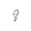 Adjustable Star Ring Women Sterling Minimalist Geometric Finger With Zirconia Stone