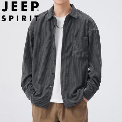 JEEP SPIRIT Herrskjorta i manchester med lång ärm