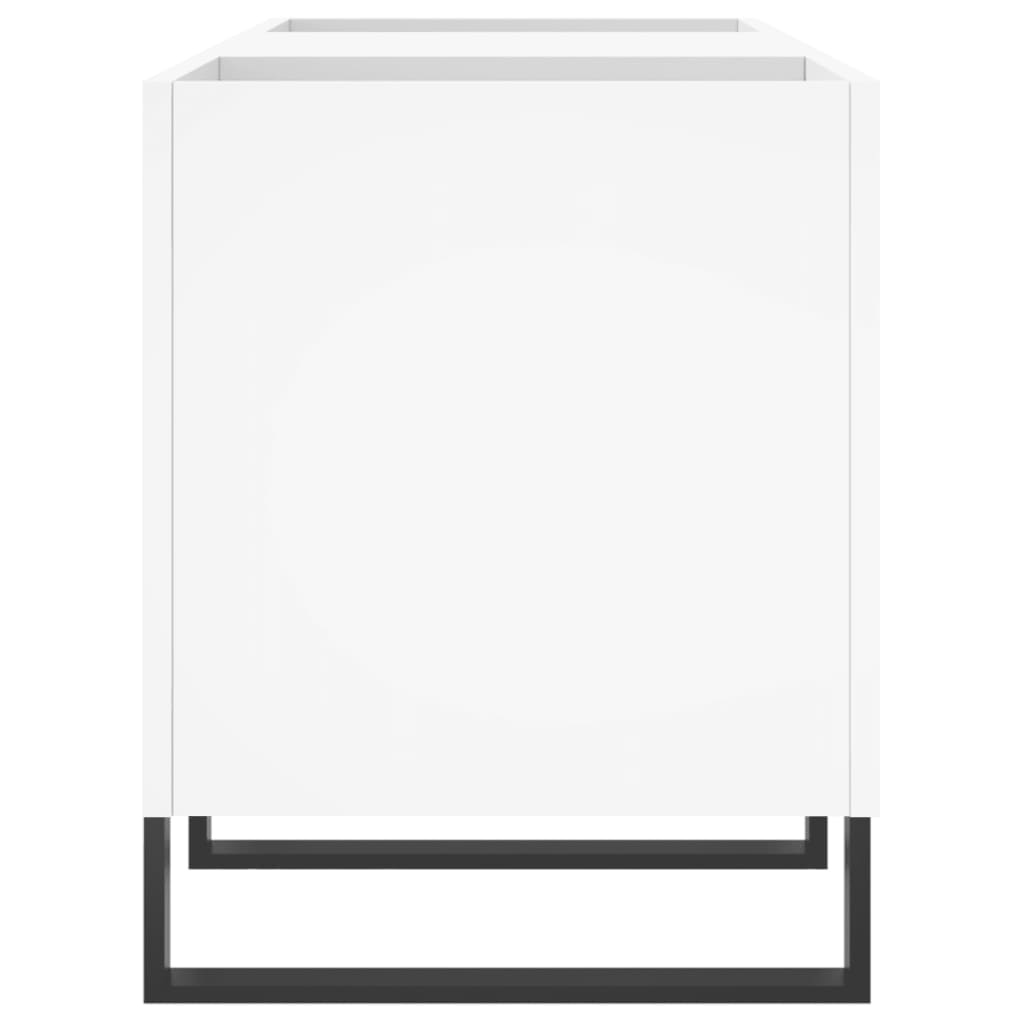 Record Cabinet White 121 x 38 x 48 cm Engineered Wood
