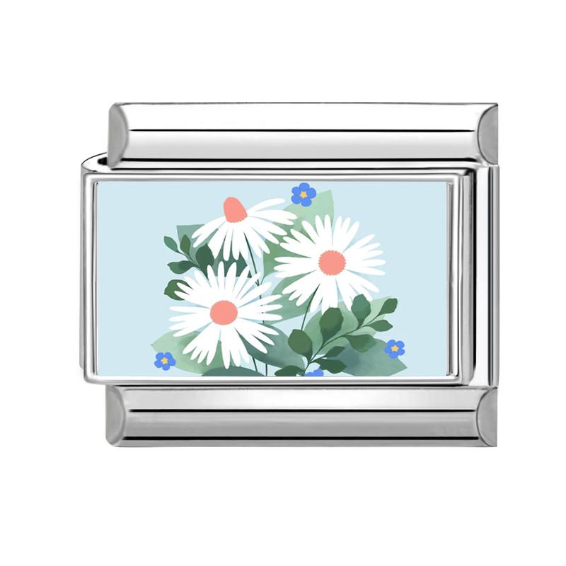 New Brilliant Colorful Flower Butterfly Series Italian Charm Links Fit 9mm Stainless Steel Bracelet Women Men DIY Making Jewelry