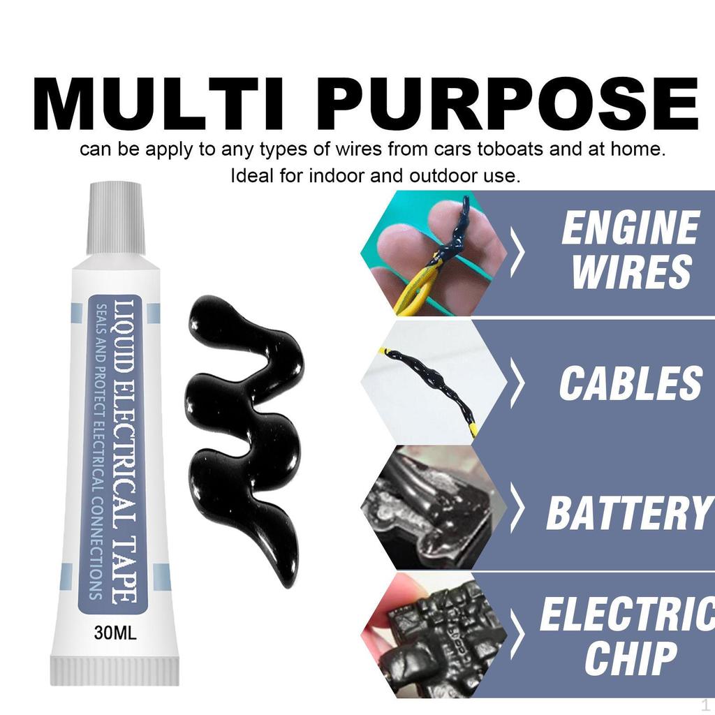 Buy Liquid Insulation Tape Waterproof Fast Dry Temperature Resistance black 30ml at affordable