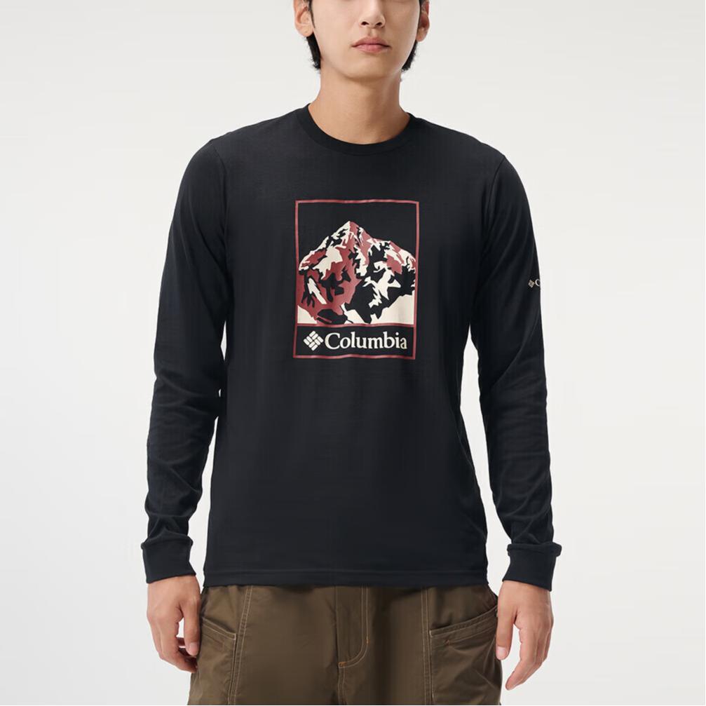 Columbia Round Neck Comfortable Pullover Printed Pattern Long Sleeve Sweatshirt Men sweatshirt Black AE3817-009