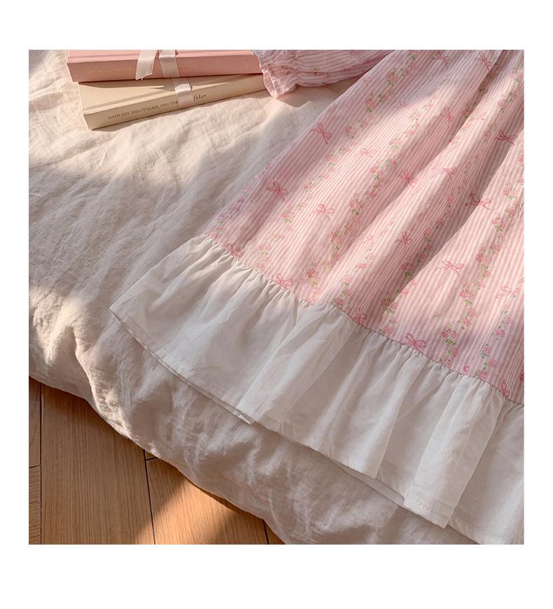 2026 Autumn Korean Style Girls' Floral Embroidery Dress with Doll Collar and Long Sleeves