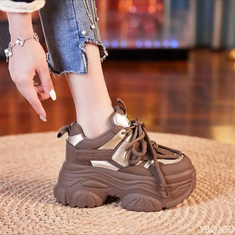 

Модные новые мужские кроссовки на высокой подошве, увеличивающие рост на 9 см, женские весенние повседневные кроссовки, модная обувь на толстой подошве, трендовая удобная обувь 40