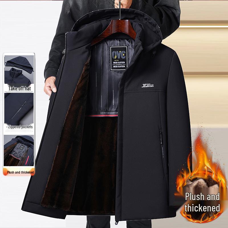 Men's Winter Cotton-Padded Jacket – Cross-border New Style, Dad Look, Plus Velvet, Thickened, Middle-aged