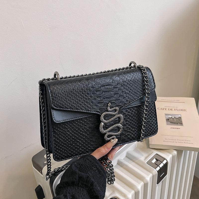 Summer new high-end fashion snake pattern bag shoulder messenger women's bag