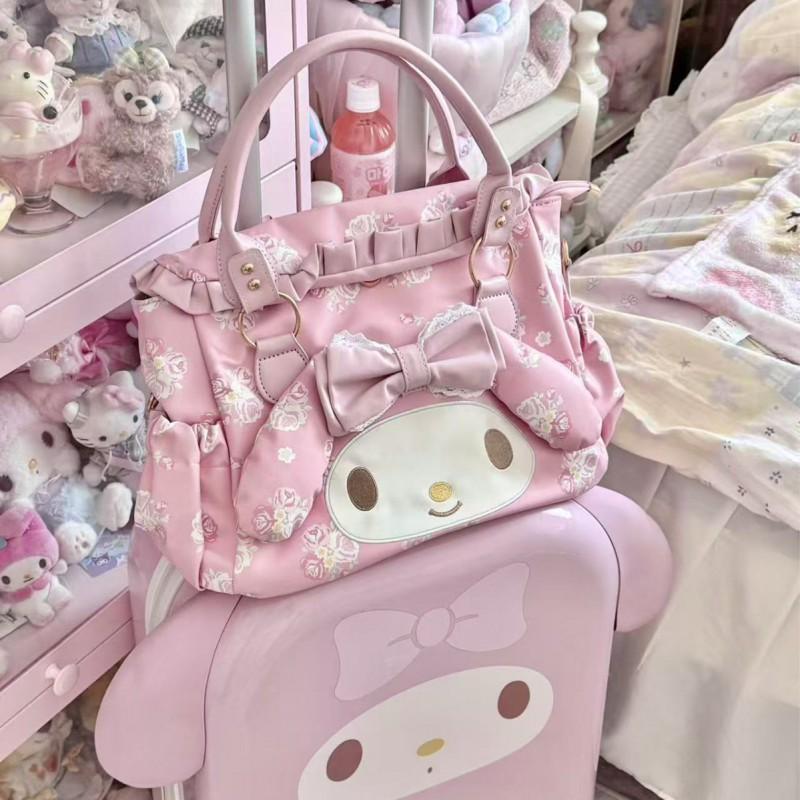 Japanese Cute Sweet Pink Melody Handbag Large Capacity Shoulder Cross-body Bag Tote Girl's Heart
