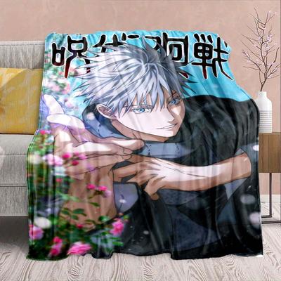 Jujutsu Kaisen Flanellmuster Decke Warm Weich Überwurf Leicht Plüsch Sofa Bett Heimdekoration