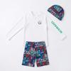 Boys' Long Sleeve Three-Piece Swim Set with Sun Protection
