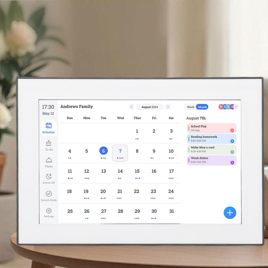 10.1 Inch Digital Calendar Wifi Smart Electronic Calendar Support Meal Daily Planning Photo Frame Function Art Gallery App Sync