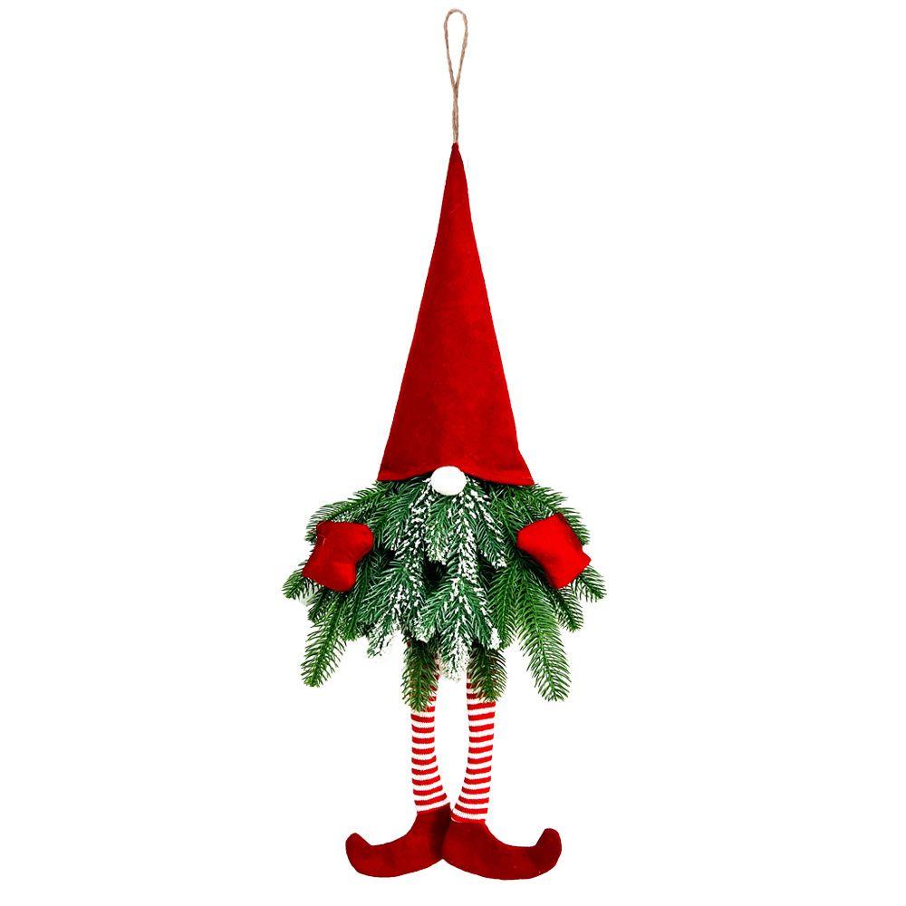 Branches Xmas Tree Ornament Christmas Swedish Gnomes Dangling Santa Claus Long Legs With Lights