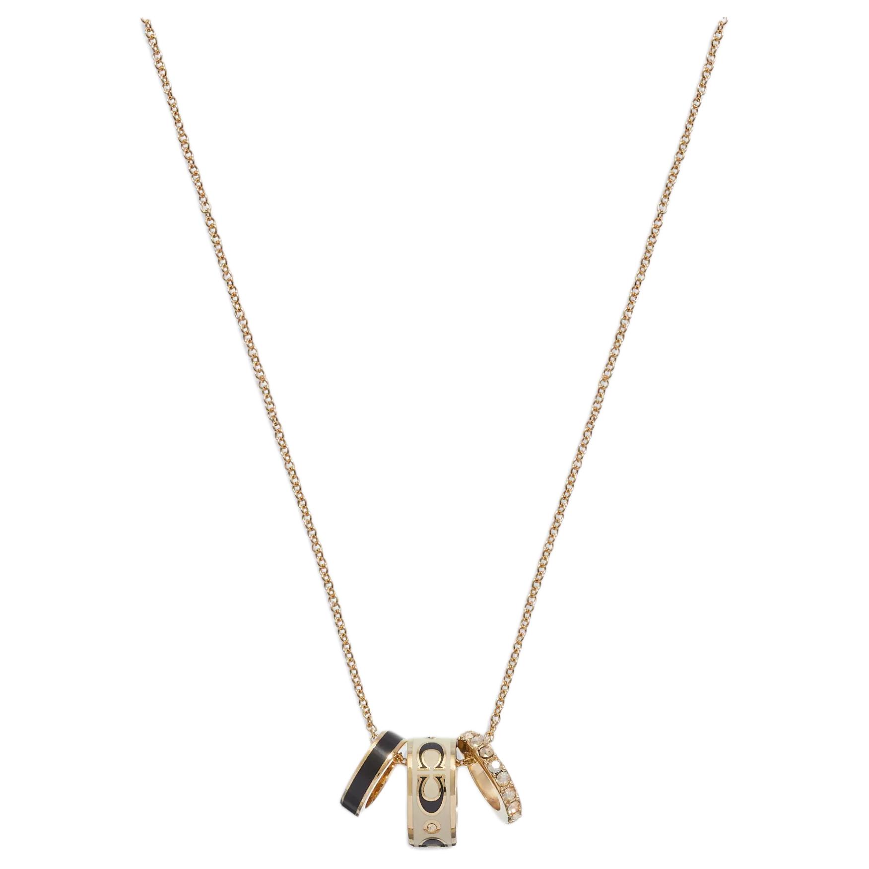 Coach Letter Logo Metal Necklace Women necklace Gold CI905GDWT Brand Black Box