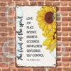 Poster Metallico Girasole Versetto Biblico Galaziano Arte Murale Cristiana Regalo per la Casa