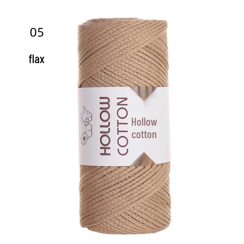 2mm Hollow Pure Cotton Scarf & Bag Yarn for DIY Crochet and Handwoven Projects