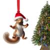 2D Christmas Squirrel Pendant Hedgehog/Sheep Animal Car Decoration Acrylic Flat Pendant  New Year