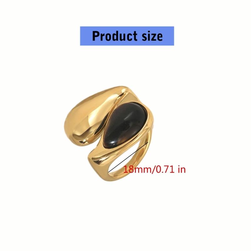 Simple Adjustable Opening Rings Fashion Geometric Pearls Rings Copper Texture Suitable for Wedding and Parties Wear