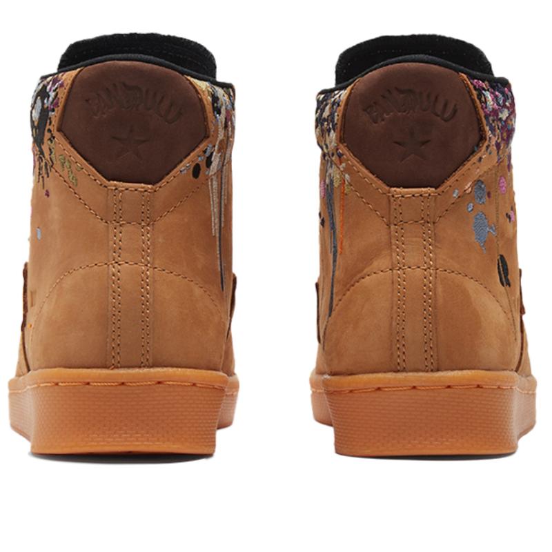 Bandulu x Converse Cons Pro Leather Synthetic Leather High Top Board Shoes Unisex Brown Pink