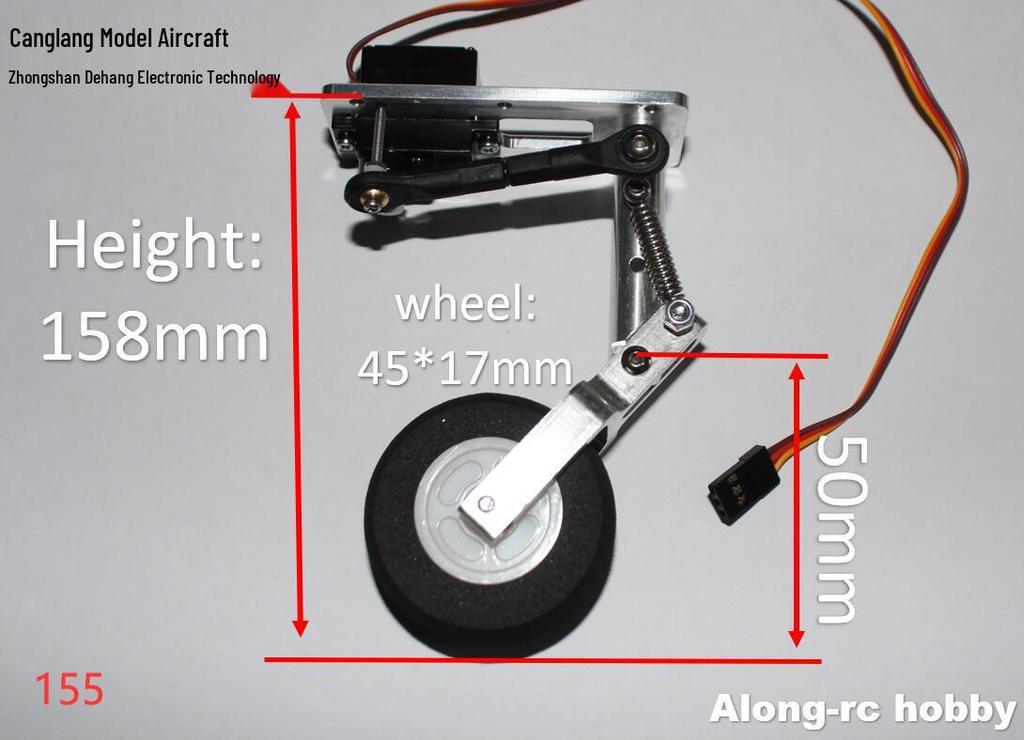 Cang Lang Remote Control Aircraft DIY Parts: Servo Kneeling Shock Absorber with Front/Rear Wheels and Steering Landing Gear Set
