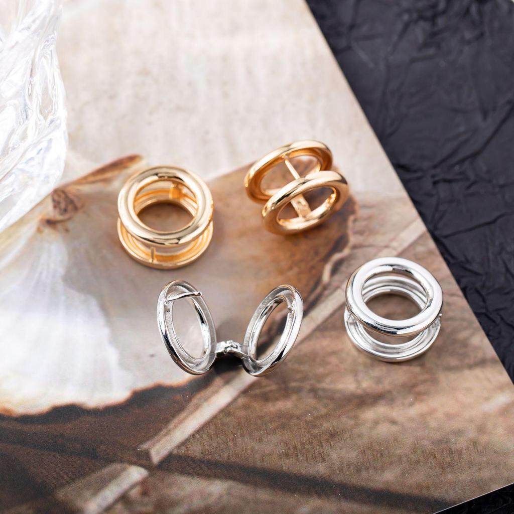 Korean Geometric Hoop Earrings: High-End Retro Style, Perfect for 2023 Fashion Trends, Women's Stud Buckles