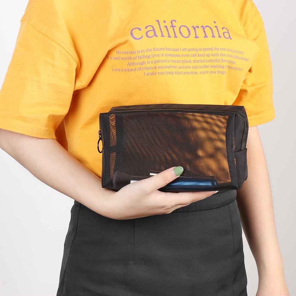 Zipper Storage Toiletry Bag Travel Organizer Makeup Pouch Cosmetic Bag Mesh Package