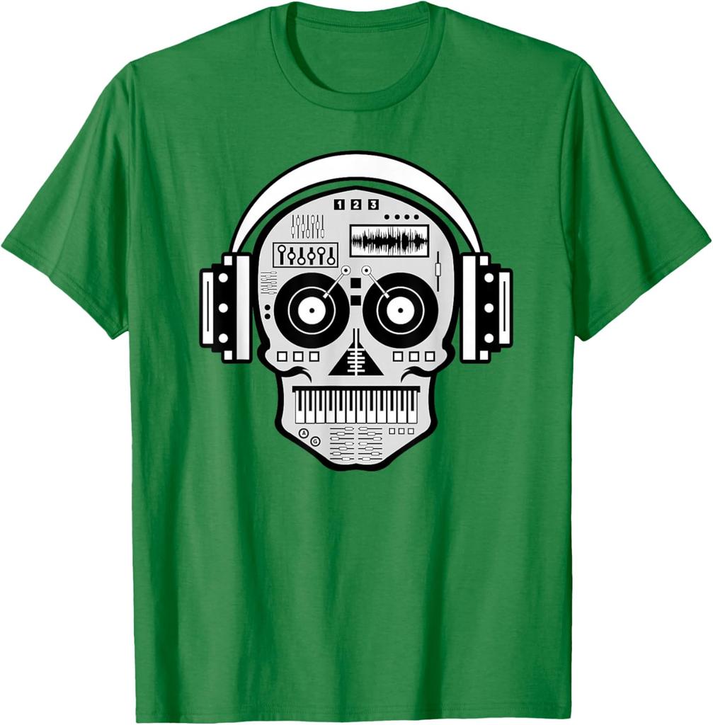 Sugarskull DJ Table Shirt Skull Disc Jockey Headphones TShirt