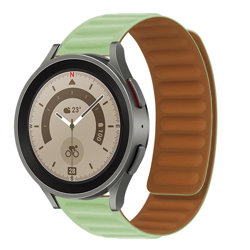 

20/22mm Band for samsung galaxy watch 5 4/classic 46mm 42mm/active 2/3 Magnetic Silicone bracelet Huawei watch gt 2/3/Pro strap 22mm watch band зелёный