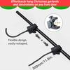 Black Front Door Garland Heavy-Duty Adjustable Hook, Rod, Reusable for Christmas Decorations, Wreaths, String Lights