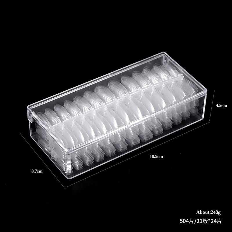 504Pcs Transparent Stiletto Fake Nail Tips Acrylic Ballerina Nail Tips Long Shape Half Cover Coffin Professional False Art Nail