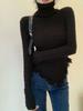 Women's Slim Fit High Neck Knitted Fringe Sweater - Winter Fashion Long Sleeve Pullover