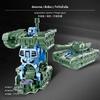 2Piece Transforming armored vehicle Robot Fidget Spinner Toy for children, ABS Silver Green