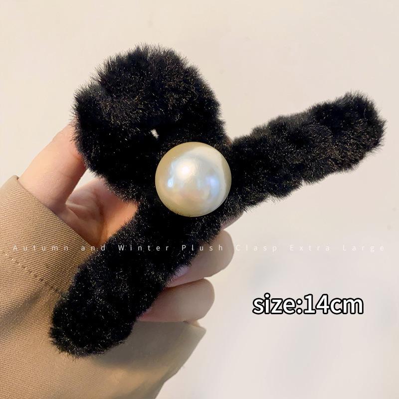 Large Plush Hair Clip: Autumn/Winter Volumizing Shark Clip for Women