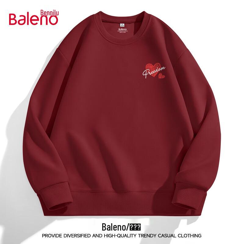 Baleno Unisex Round Neck Knit Sweatshirt with Heart & Letter Print