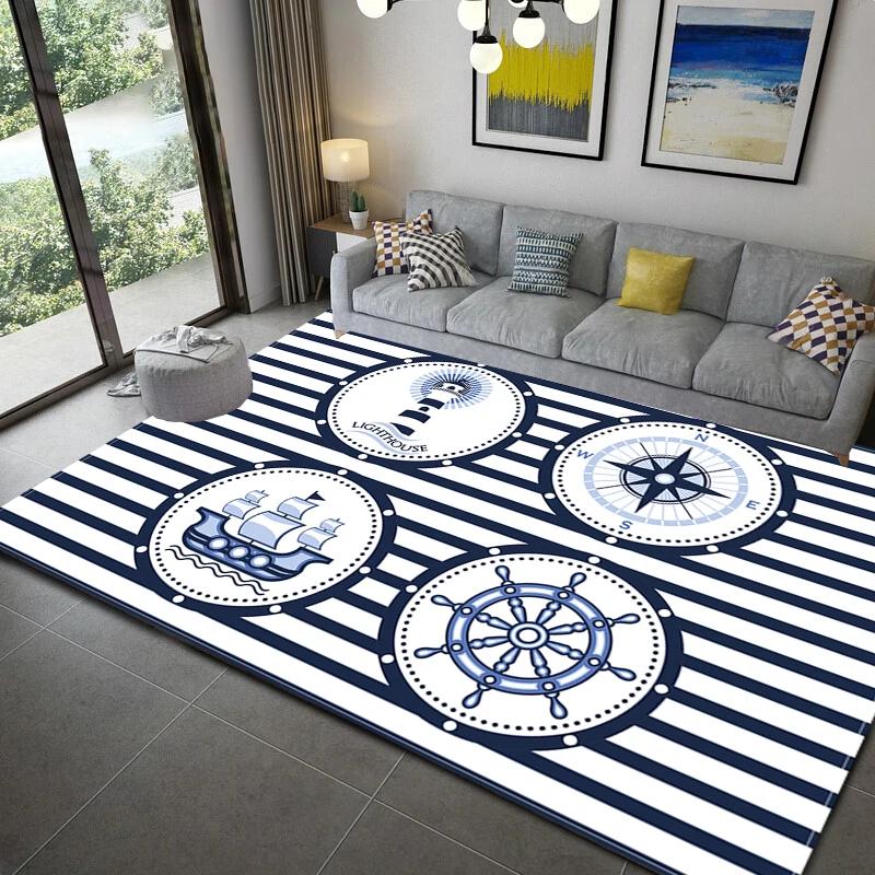 Nautical Rugs for Kids, Bedroom, Kitchen, Living Room & Bathroom - Stylish Home Decor Floor Mats
