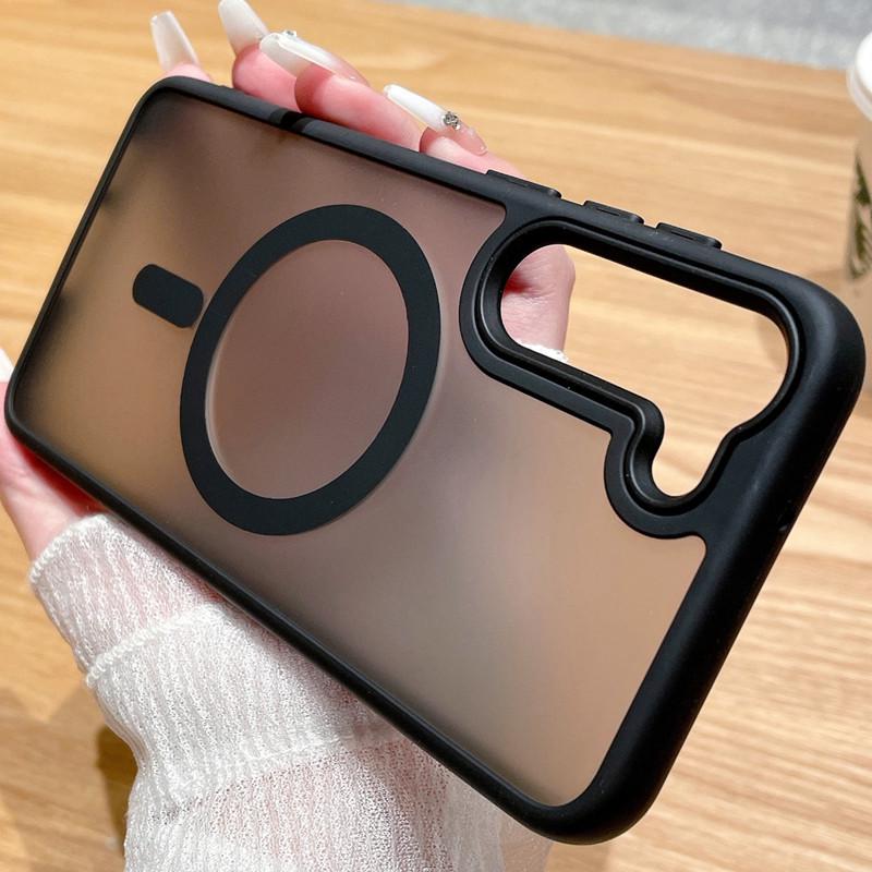 

Магнитный матовый чехол для Samsung S23+, S24, S24Pro, S24Ultra и S22 — полупрозрачный, высококачественный дизайн Samsung S24