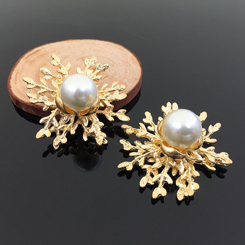 

Engood 30Pcs Gold Sewing Trim & Embellishments Craft Button Pearl Rhinestone Buckles for DIY Hair Accessories Shoes Decoration золотий